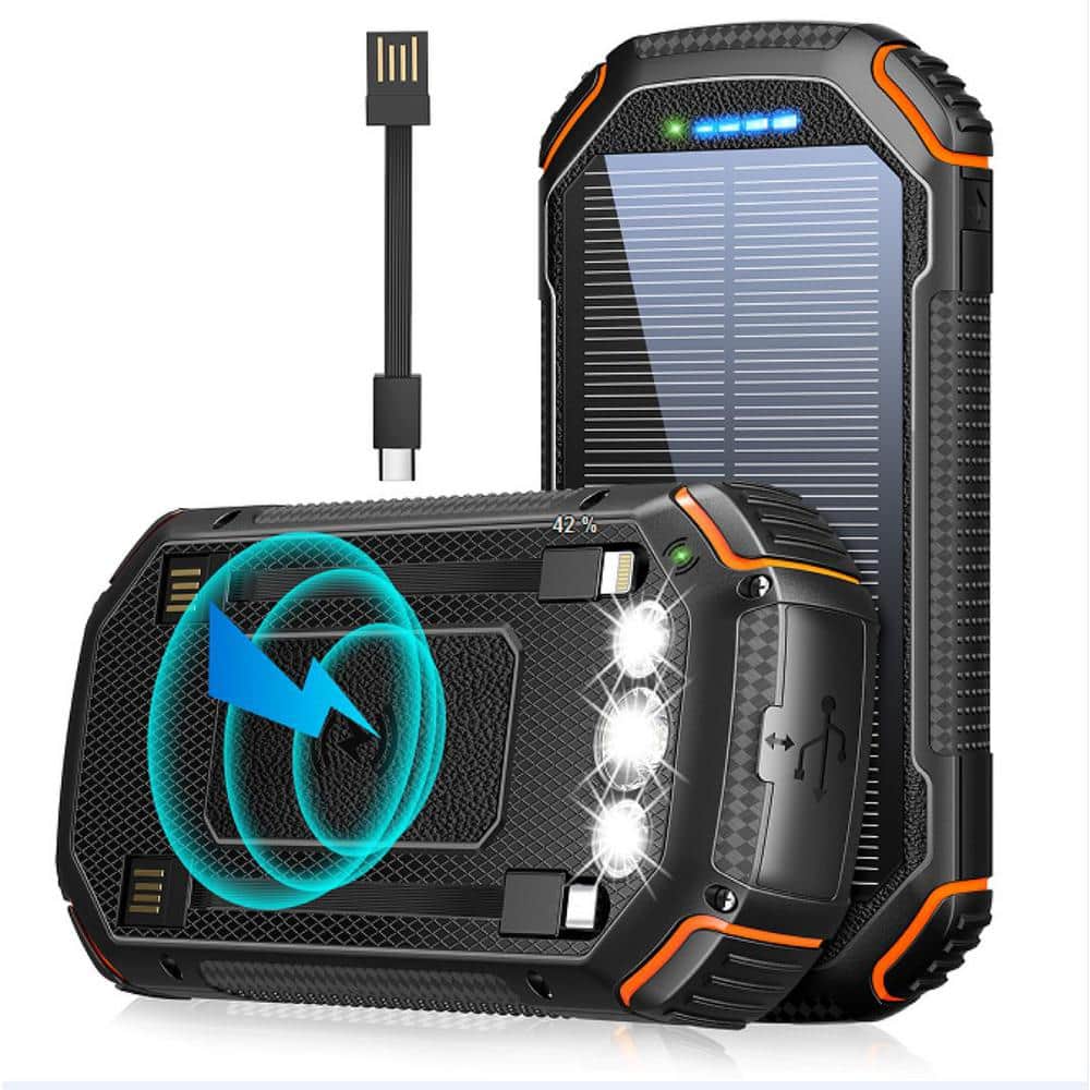 Etokfoks 1 Handset Cordless Solar Mobile Charger with 20000 mAh