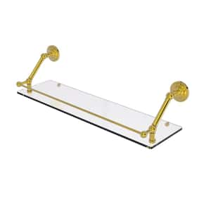 Allied Brass 22 in. Triple Tiered Glass Shelf in Polished Brass RC