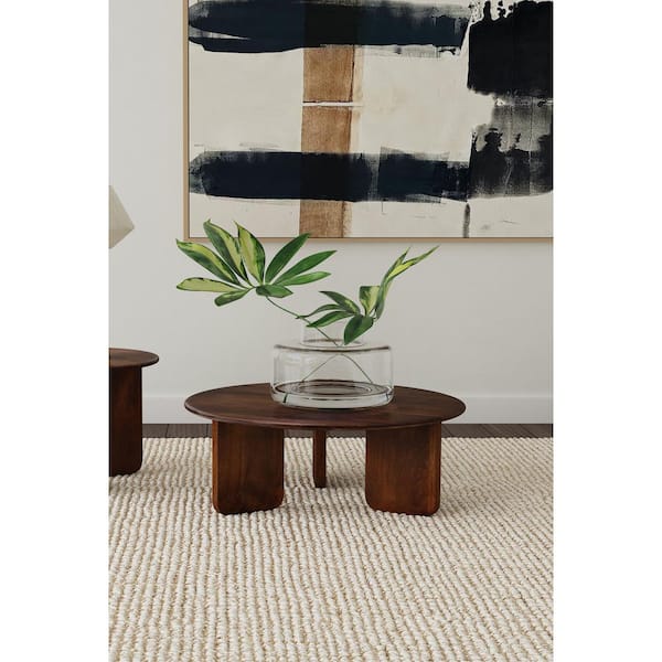 Dale 24 in. Brown Round Mango Wood Coffee Table