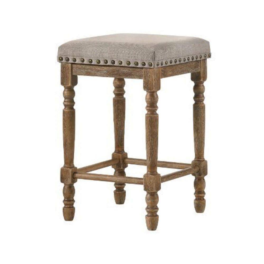 Classic Gray Wood Swivel Counter Height Stool, Set of 2