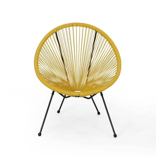 Tunearary Yellow Woven Wicker Indoor and Outdoor Patio Use Lounge Chair 2-Piece Set