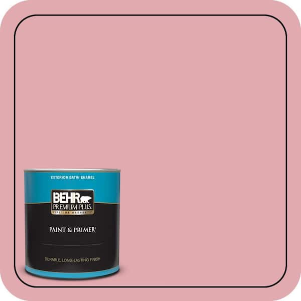 BEHR PREMIUM PLUS 1 qt. #130C-3 Raspberry Lemonade Satin Enamel Exterior Paint & Primer