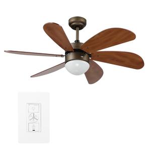 Minimus 38 in. Indoor Bronze Smart Ceiling Fan with Light Kit and Wall Control, Works with Alexa/Google Home