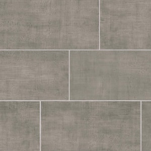Unico Gray Matte 12 in. x 24 in. Concrete Look Porcelain Floor and Wall Tile (13.56 sq. ft./Case)
