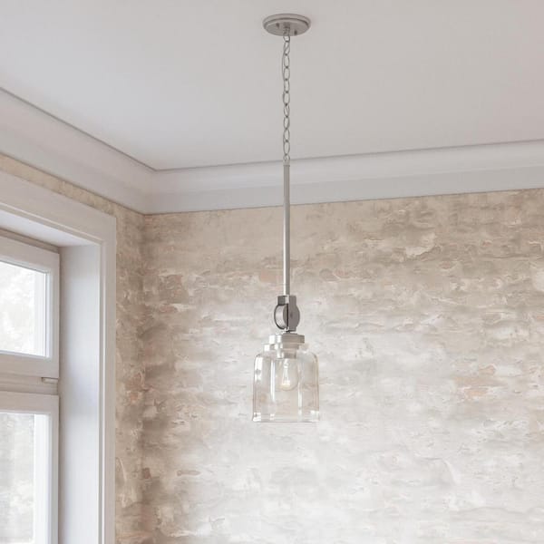 Home Decorators Collection Knollwood 1-Light Brushed Nickel Mini-Pendant
