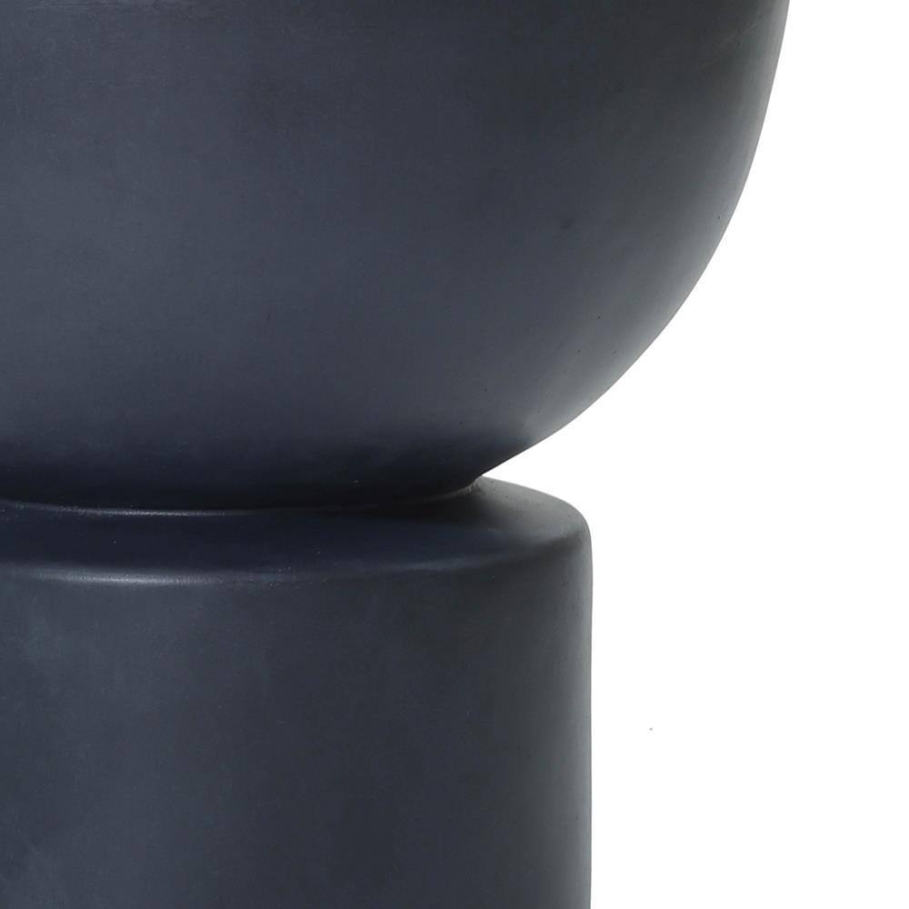 Dark Gray Round Resin Outdoor Fountain with LED Lights