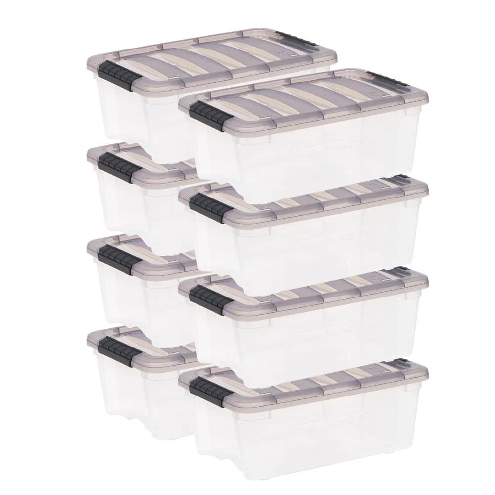 12 Qt./3 Gal. Plastic Storage Boxes with Latching Lids, Clear (Set of 8) price history on PriceWatchPro
