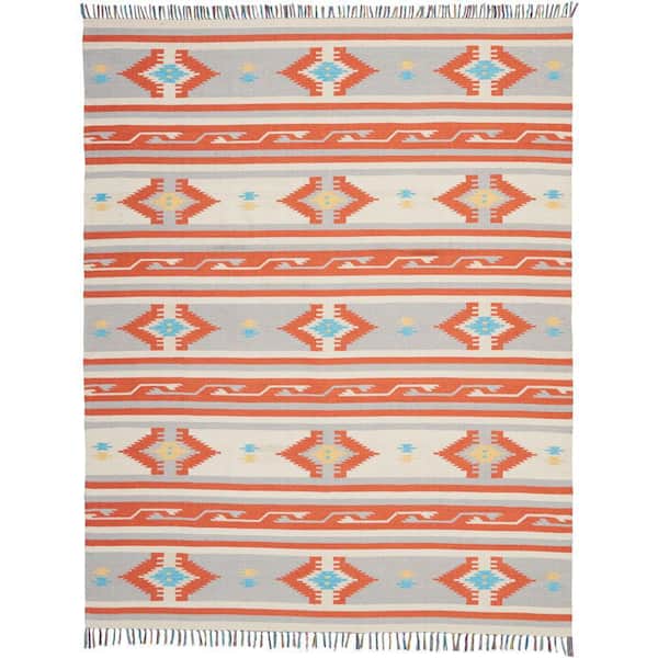 Nourison Baja Ivory/Grey 8 ft. x 10 ft. Tribal Transitional Area Rug