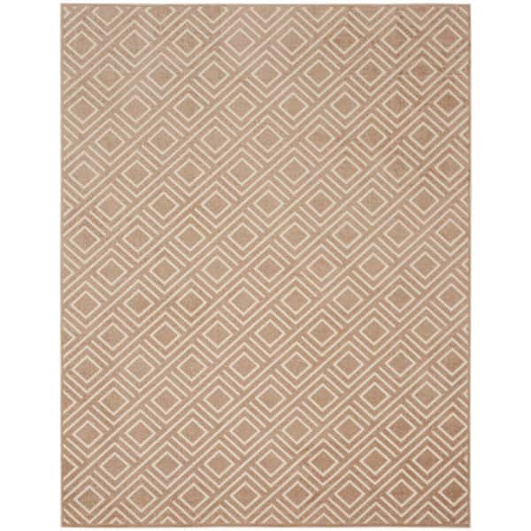 Nourison Casual Brown 8 ft. x 10 ft. Checker Contemporary Area Rug