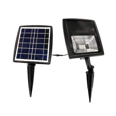 250 Lumens Black Solar Powered Dual Color Integrated LED Black Outdoor