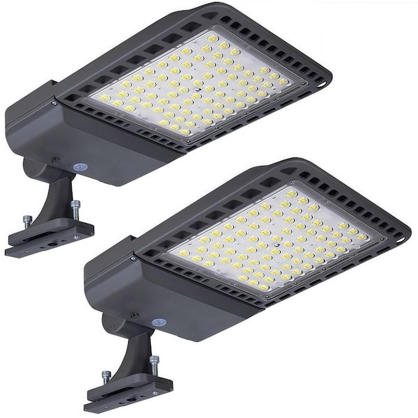 1500-Watt Equivalent Bronze Integrated LED Outdoor Weatherproof Street and Flood Light Dusk to Dawn 39000 Lumens 2-Pack