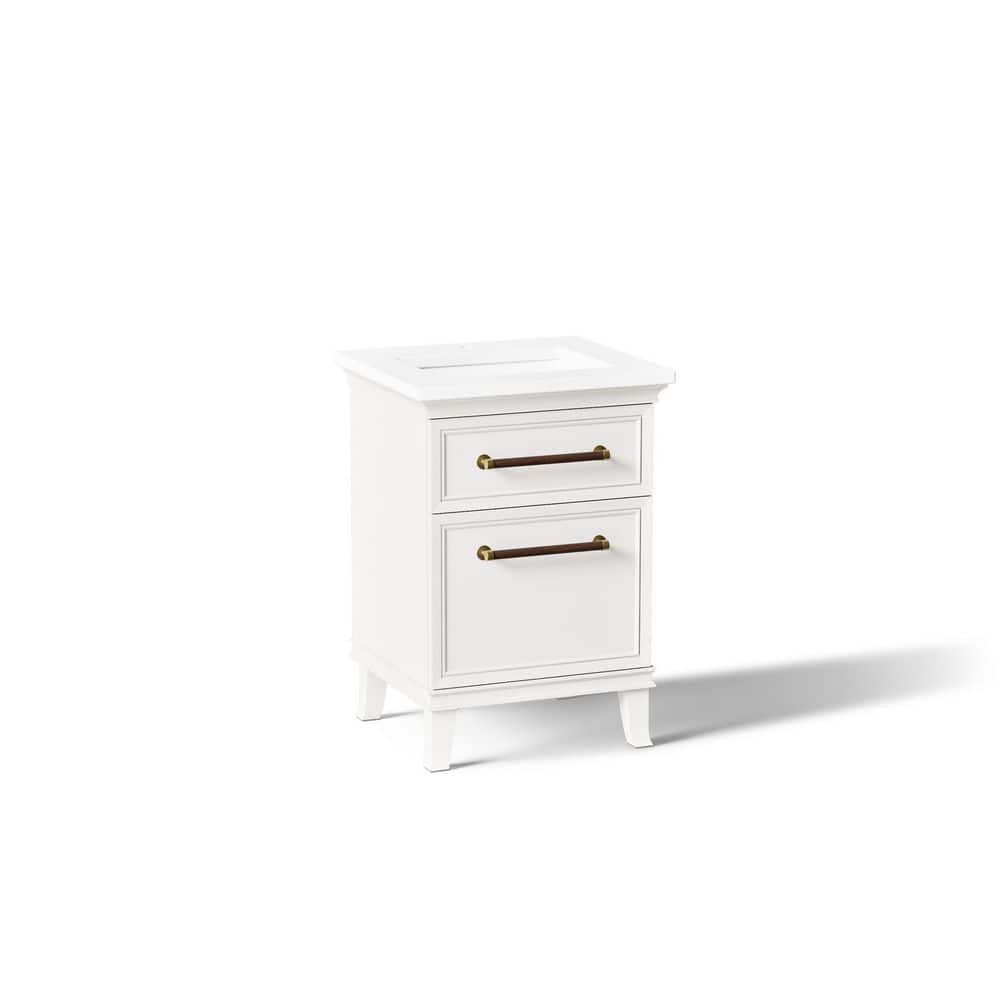 Artifacts 24 in. Freestanding Linen White Bath Vanity with Miami White Quartz Top And Brass Hardware price history on PriceWatchPro