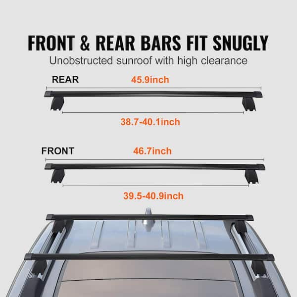 Apex 150 lbs. 53.375 in. Universal Aluminum Roof Rack Cross Bars RB-1001-49  - The Home Depot