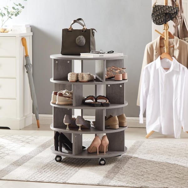 5-Tier Tall Drawer Organizer (Grey), By Home Basics | Bedroom, Office, and  Bathroom Drawer Organizer With Easy Grab Handles | Stackable and Compact