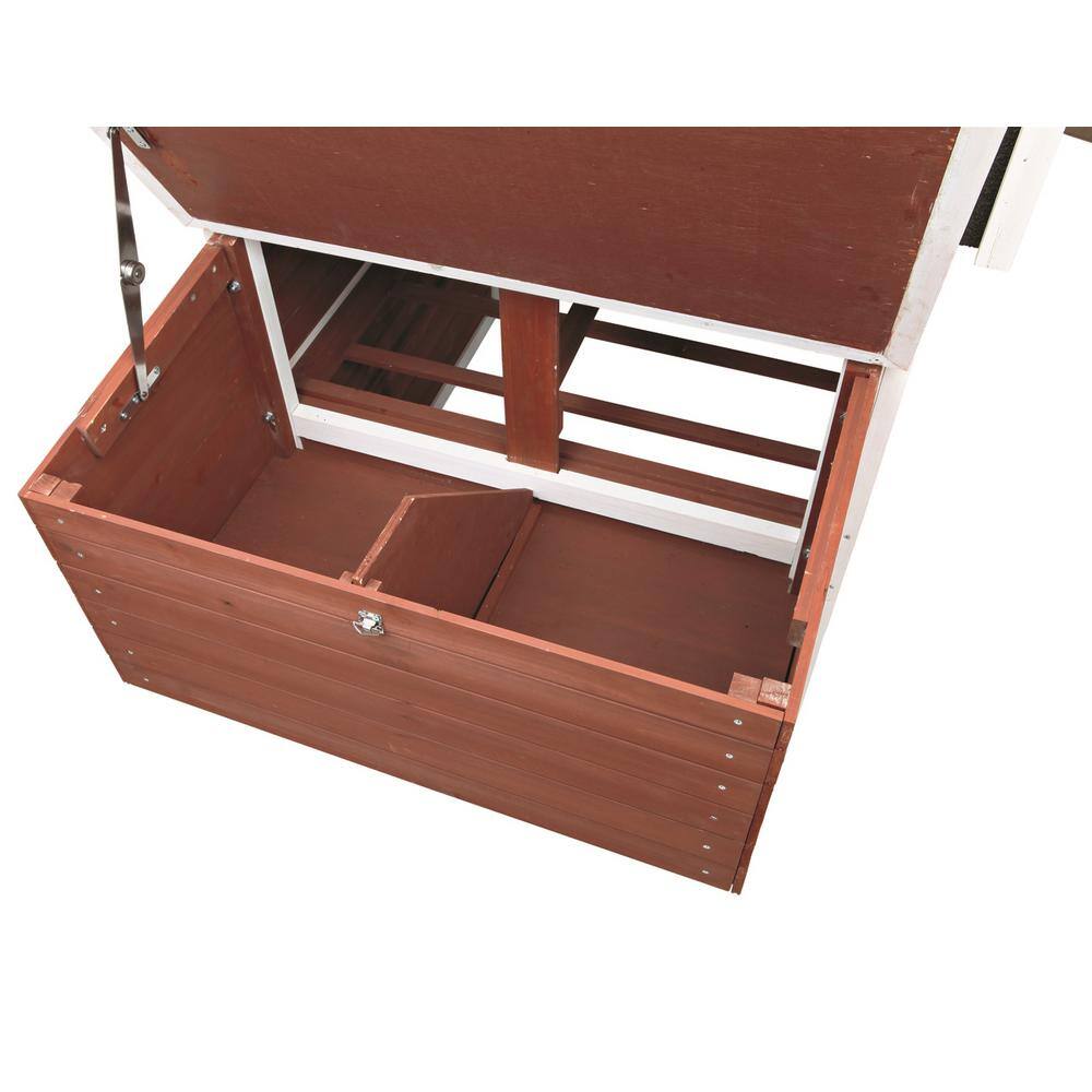 Auburn and White Wooden Chicken Coop with Nesting Boxes
