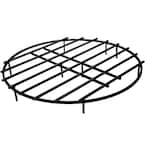 36 in. Dia 4.1 in. H Heavy-Duty Iron Round Firewood Grate Fire Pit Grate with 9 Removable Legs for Camping