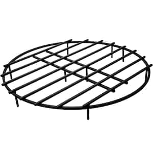 36 in. Dia 4.1 in. H Heavy-Duty Iron Round Firewood Grate Fire Pit Grate with 9 Removable Legs for Camping