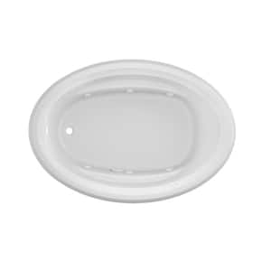 PROJECTA 60 in. x 42 in. Oval Drop-in Whirlpool Bathtub in White