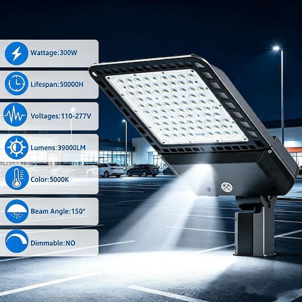 WYZM Outdoor 1500-Watt Equivalent Integrated LED Bronze 300W Slip