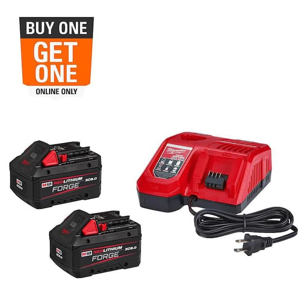 M18 18-Volt Lithium-Ion REDLITHIUM FORGE Starter Kit with (2) 8. 0Ah Battery and Rapid Charger