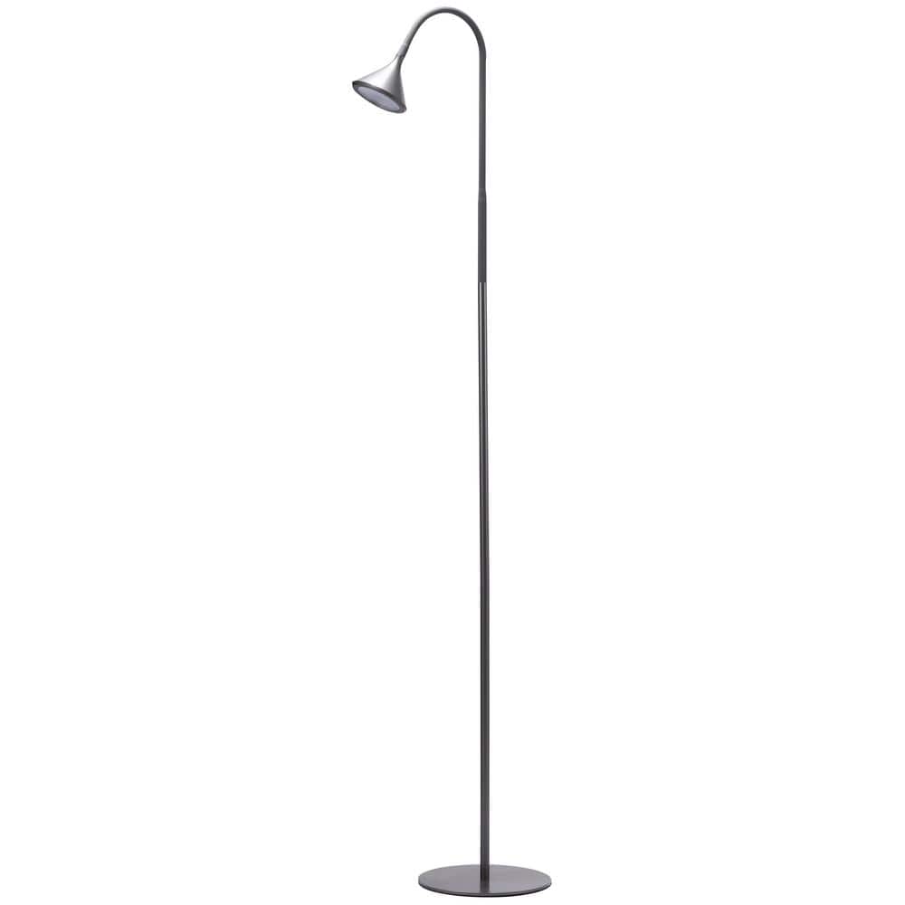 Arcadian 58" Adjustable Black Minimalist LED Floor Lamp