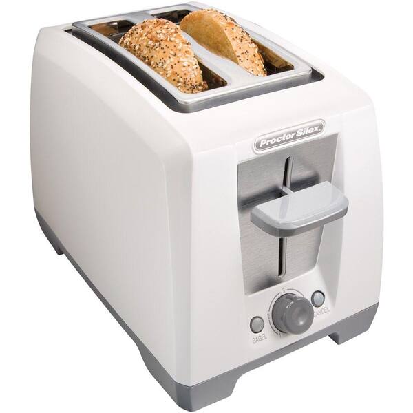 Proctor Silex 2-Slice Cool Touch Bagel Toaster in White-DISCONTINUED