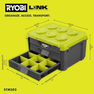 LINK 3-Drawer Tool Box with Foam Insert and 3-Drawer Divider