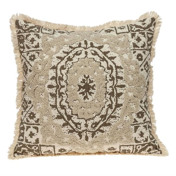 PARKLAND COLLECTION Abu Transitional Beige Throw Pillow