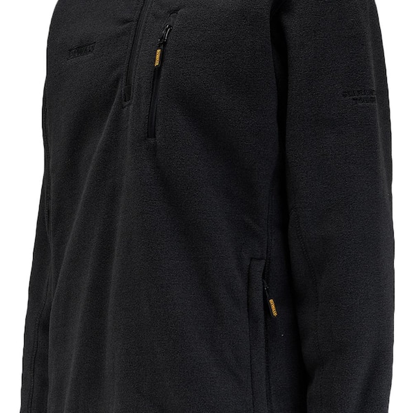 DEWALT Quarter Zip Men's Medium Black Polyester Fleece Pullover
