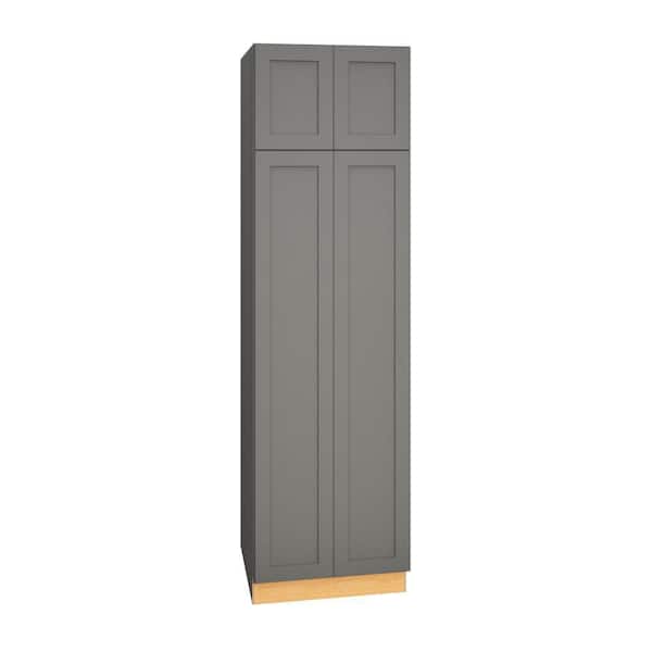 QuickShip Cottage 24 in. W x 24 in. D x 84 in. H Assembled Plywood Shaker 2-Door Pantry Kitchen Cabinet in Fossil