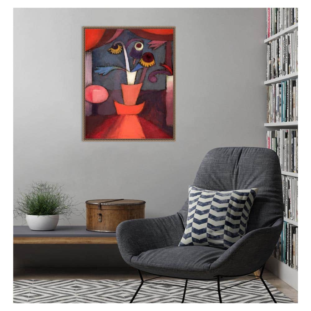 Autumn Flower Abstract Impressionist Beaded Framed Canvas Art