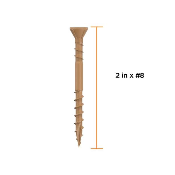 #8 x 2 in. Tan ACQ Rated Star Drive Flat Head Wood Deck Screw (1750-Piece)