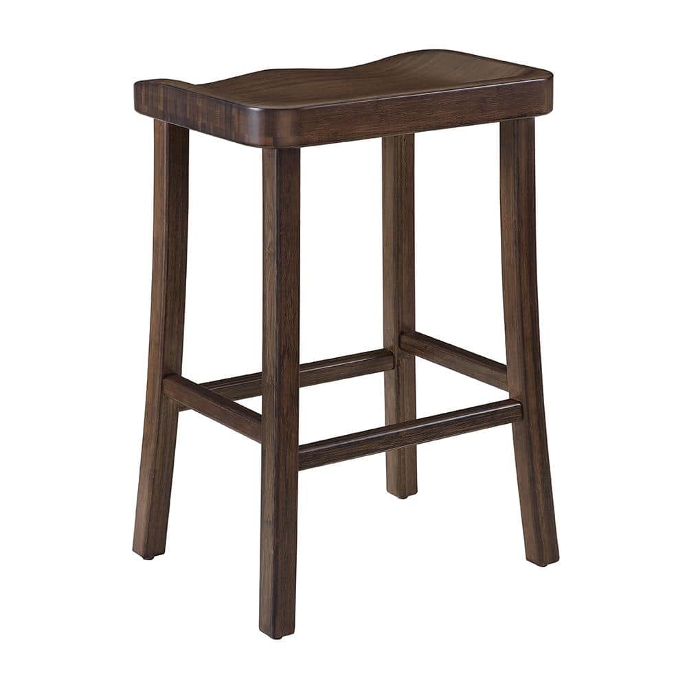 Elegant Black Walnut Backless Counter Stool, 18"x26"