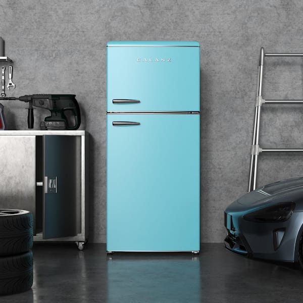 Galanz 18 cu. ft. Retro Top Mount Freezer Refrigerator with Glass