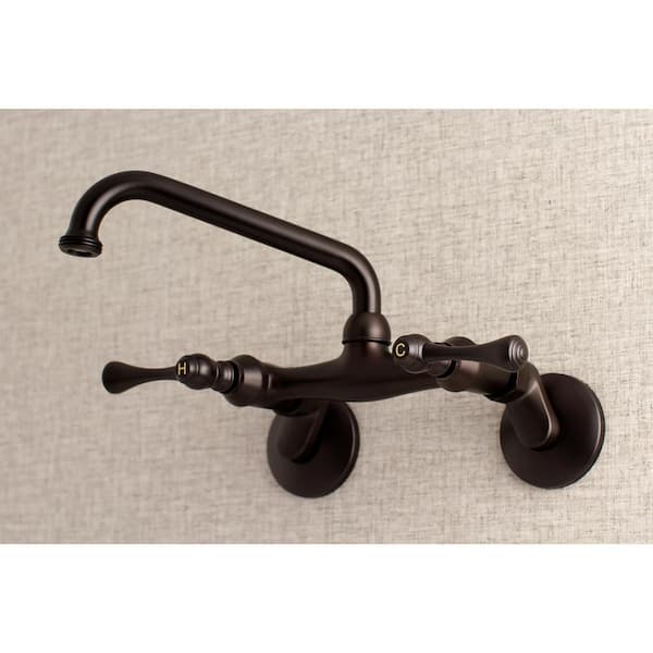Adjustable Center 2-Handle Wall-Mount Laundry Faucet in Oil Rubbed Bronze Adjustable Center 2-Handle Wall-Mount Laundry Faucet in Oil Rubbed Bronze
