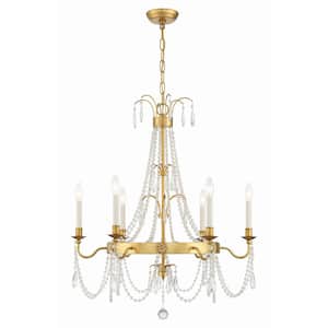 Maizey 6-Light Antique Gold Chandelier with No Bulb Included