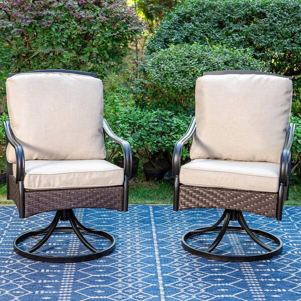 PHI VILLA 9-Piece Metal Outdoor Dining Set with Rectangular