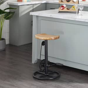 25 in. Brown Industrial Metal Counter Stool