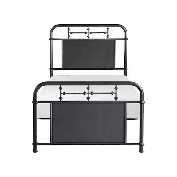 EVERGLADE HOME Escher Mottled Silver Metal Frame Twin Platform Bed