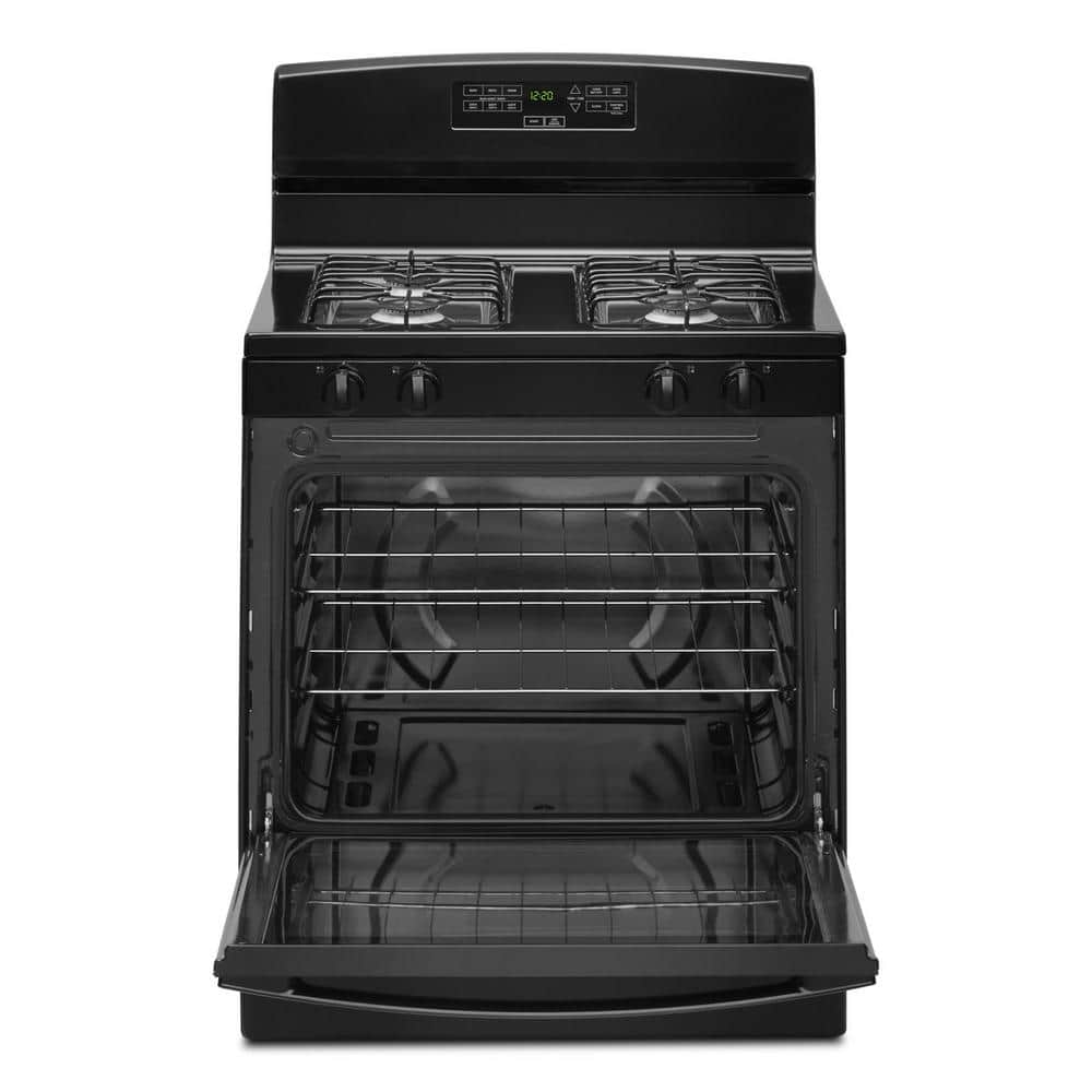 30-Inch Black Freestanding Natural Gas Range with Broiler Drawer
