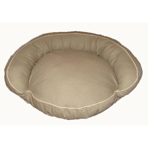 Unbranded Medium Classic Twill Bolster Bed - Sage with Khaki Cording