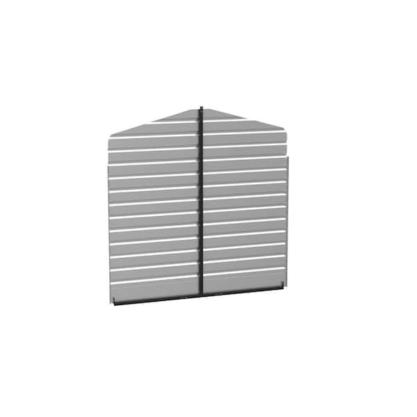 10 ft. W x 9 ft. H x 0.88 in. D Charcoal Galvanized Steel Rear Wall Carport Enclosure