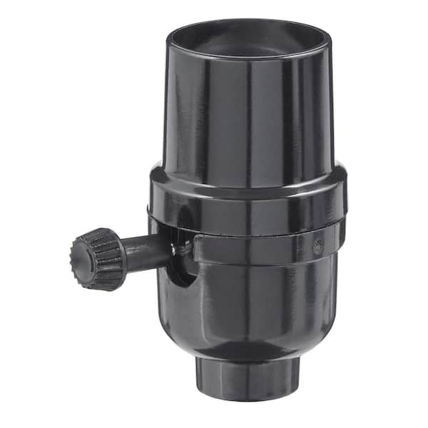 Commercial Electric 2-3/4 in. Black 3-Way Black Turn Knob Lamp Socket