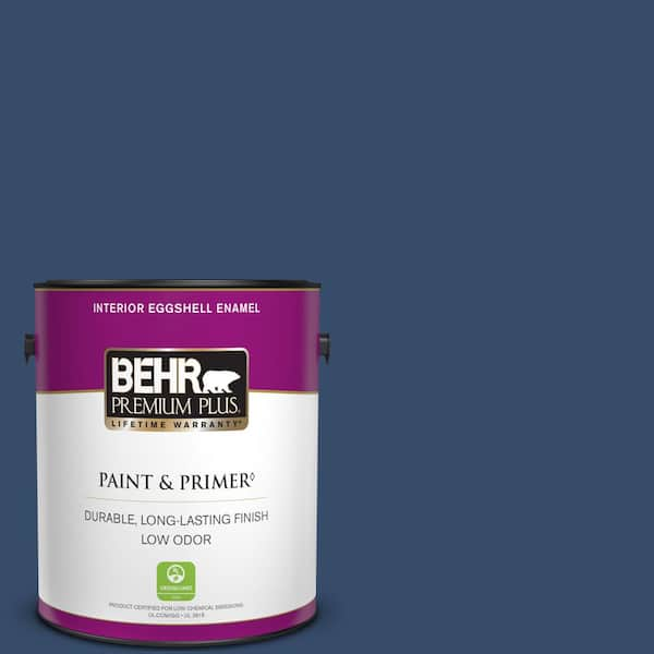 BEHR PREMIUM PLUS 1 gal. #580D-7 Deep Royal Eggshell Enamel Low Odor Interior Paint & Primer