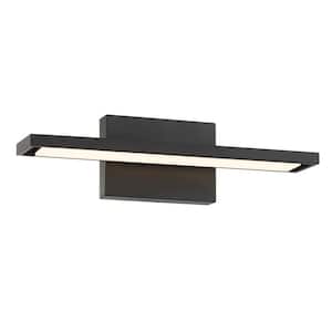 Parallel 18 in. 1-Light Black LED Vanity Light Bar with Frosted Acrylic Diffuser