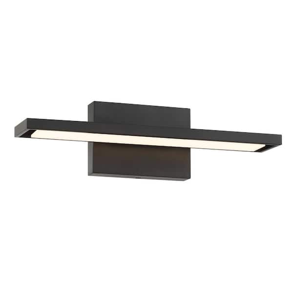 George Kovacs Parallel 18 in. 1-Light Black LED Vanity Light Bar with Frosted Acrylic Diffuser