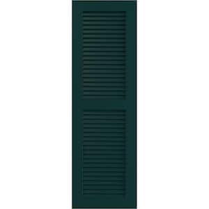 12" x 51" True Fit PVC Two Equal Louver Shutters, Thermal Green (Per Pair)