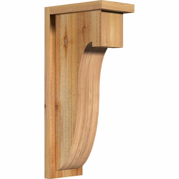 Ekena Millwork 6 in. x 10 in. x 22 in. Western Red Cedar Del Monte Rough Sawn Corbel with Backplate