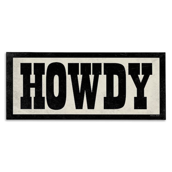 Vintage Howdy Sign by Susan Ball Unframed Graphic Art Print Typography 48 in. x 20 in.