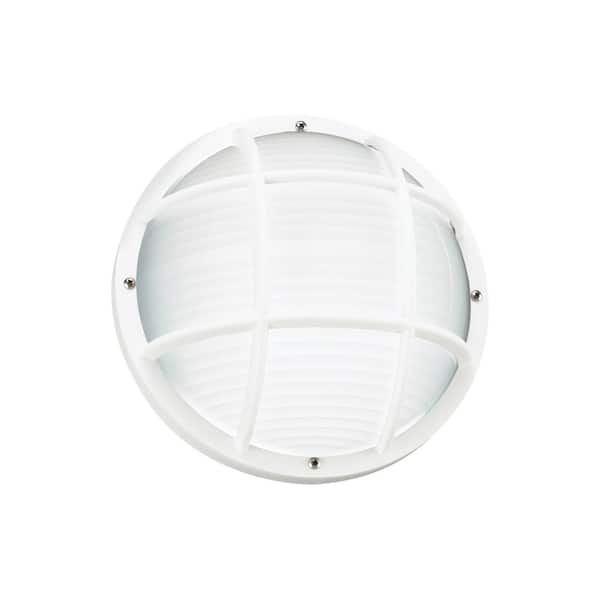 Generation Lighting Bayside 1-Light White 5 in. Bulkhead Light